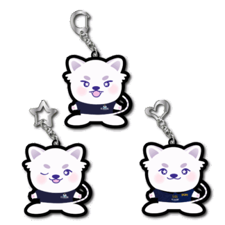 虎白郎ラバーキーホルダー(白)/ブラインド