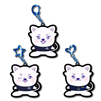 虎白郎ラバーキーホルダー(青)/ブラインド